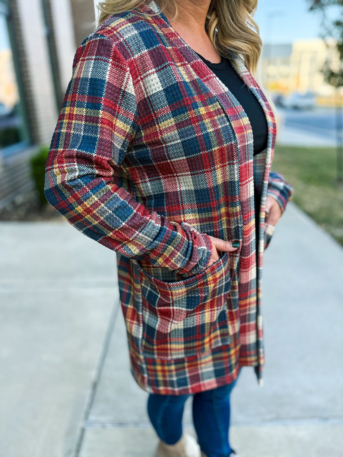 Blakely Plaid Cardigan