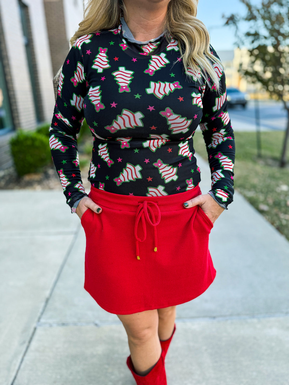 Christmas Tree Cake Mesh Top