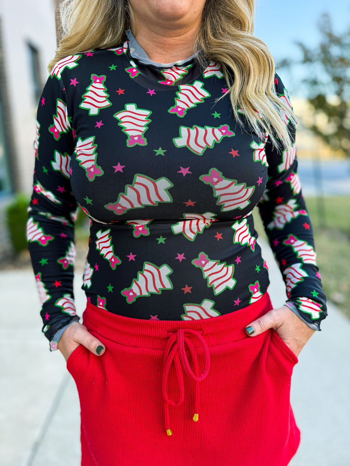 Christmas Tree Cake Mesh Top