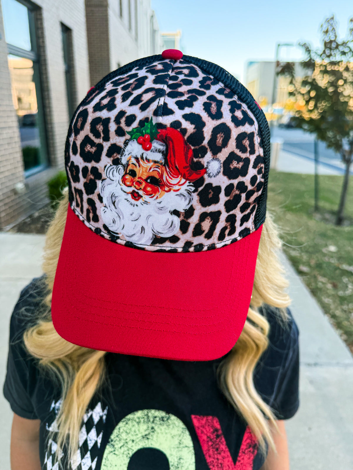 Leopard Santa Cap