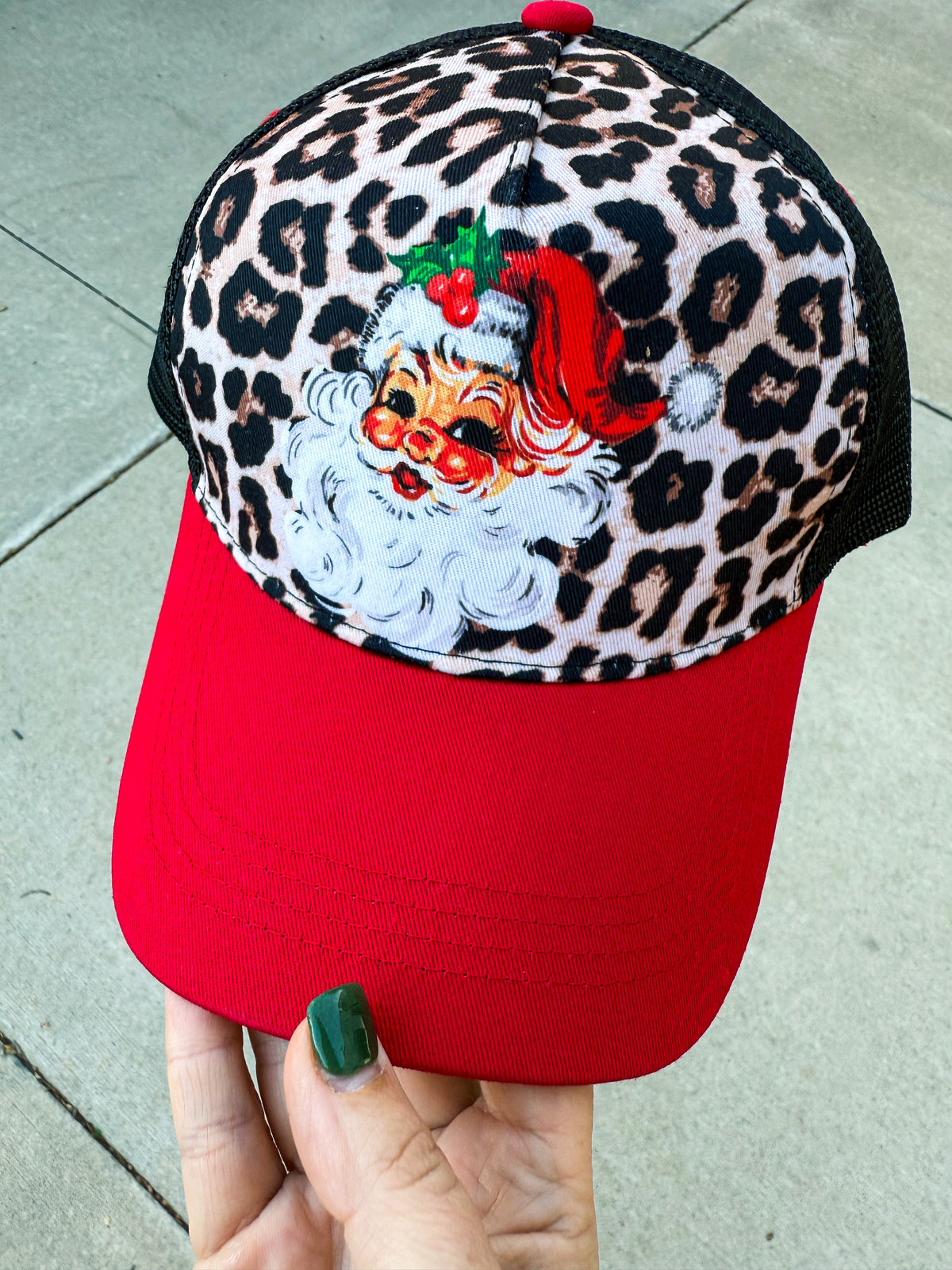 Leopard Santa Cap