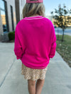 Hot Pink Tinsel Christmas Cardigan