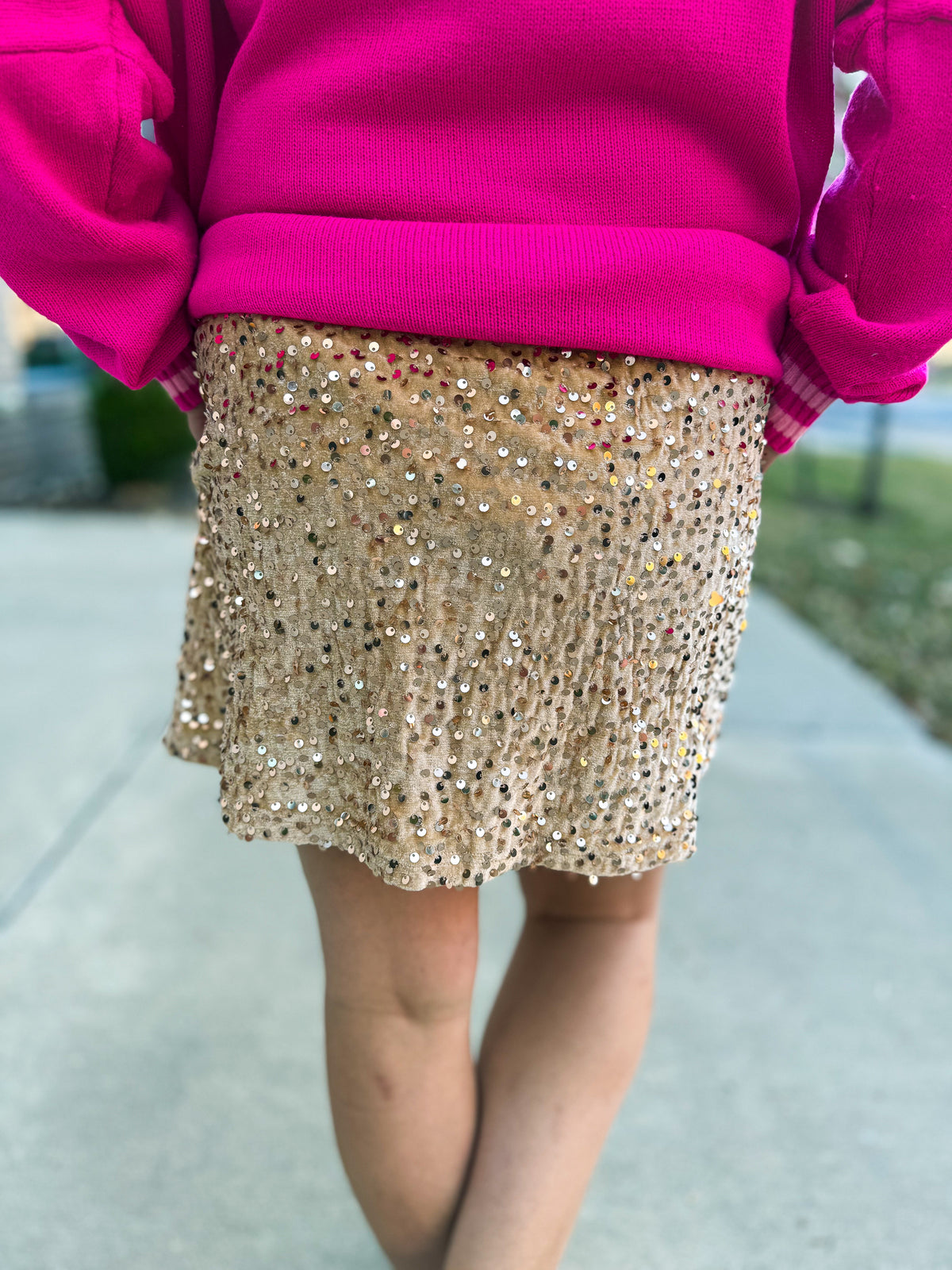 Gold Sequin Skort