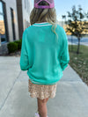 Teal Christmas Tree Cardigan