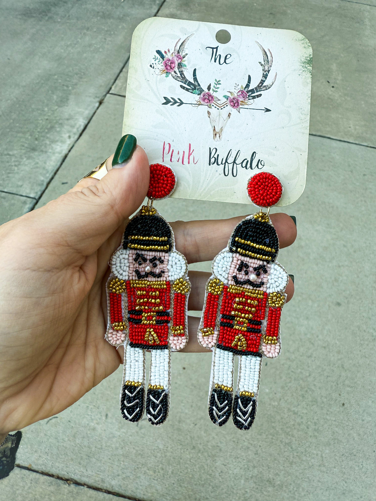 Red & Black Nutcracker Earrings