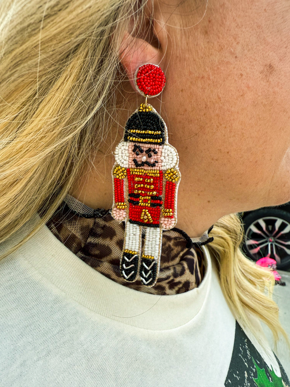 Red & Black Nutcracker Earrings