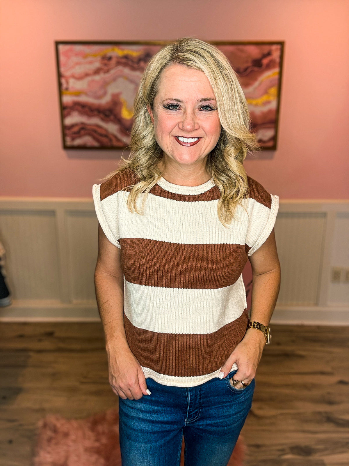 Mocha Striped Entro Sweater