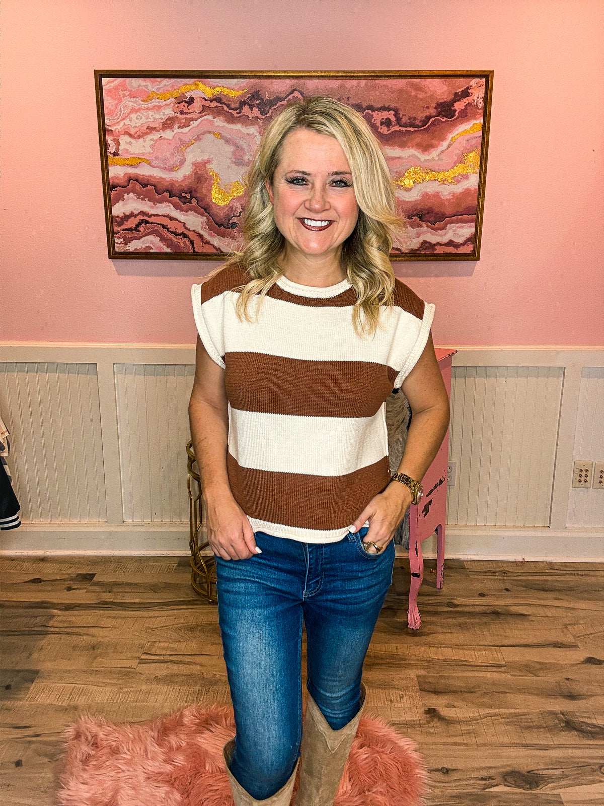 Mocha Striped Entro Sweater