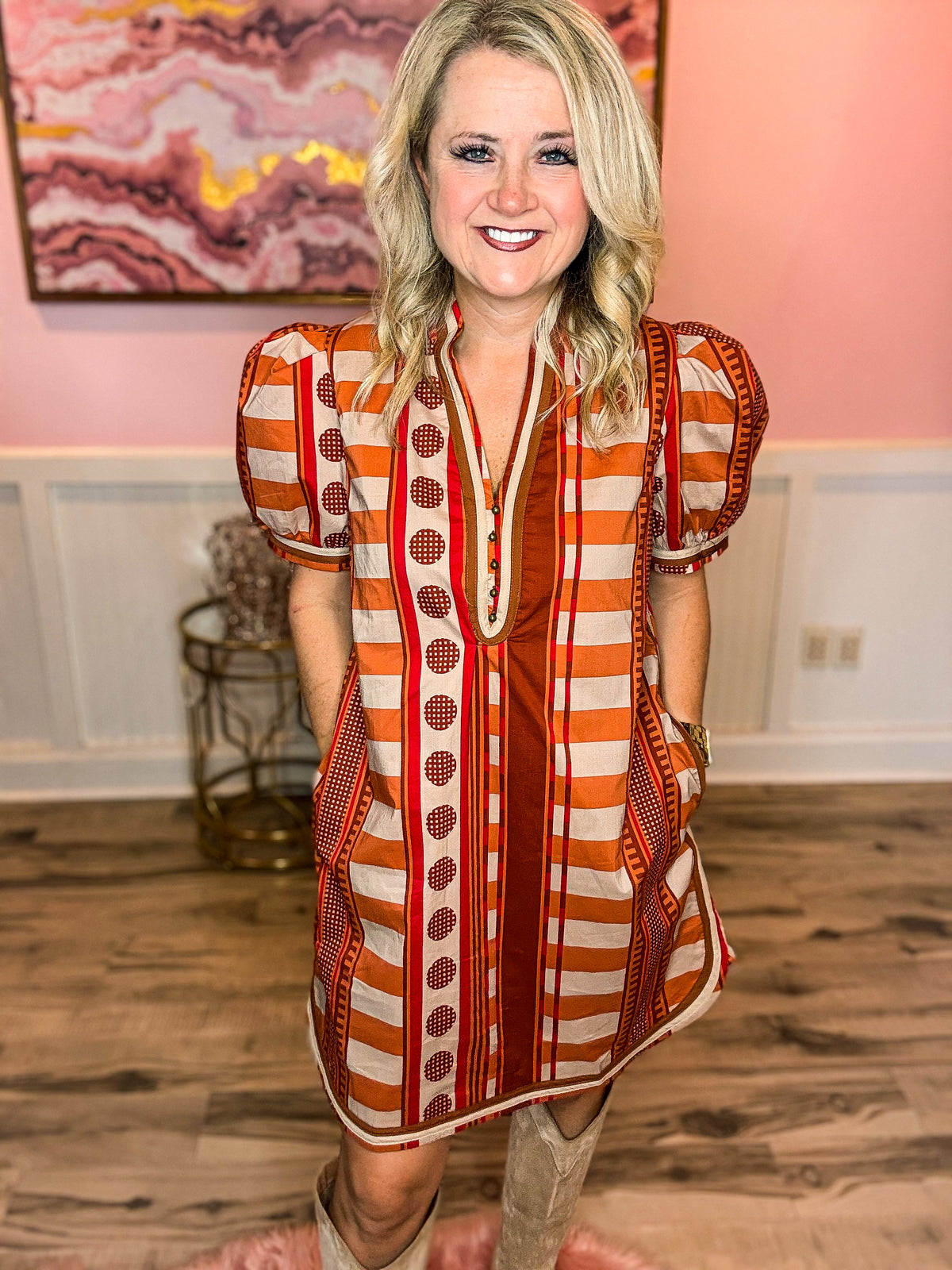 Rust Plaid Entro Dress