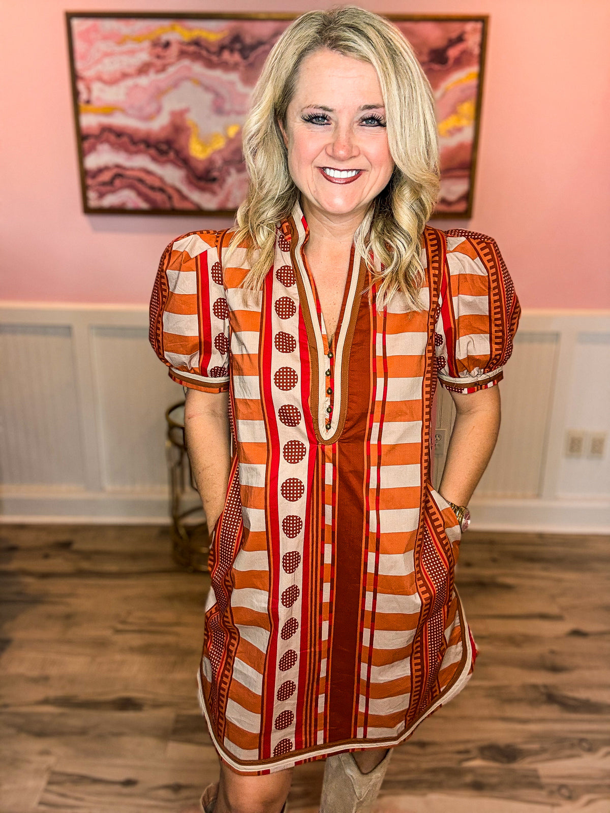 Rust Plaid Entro Dress