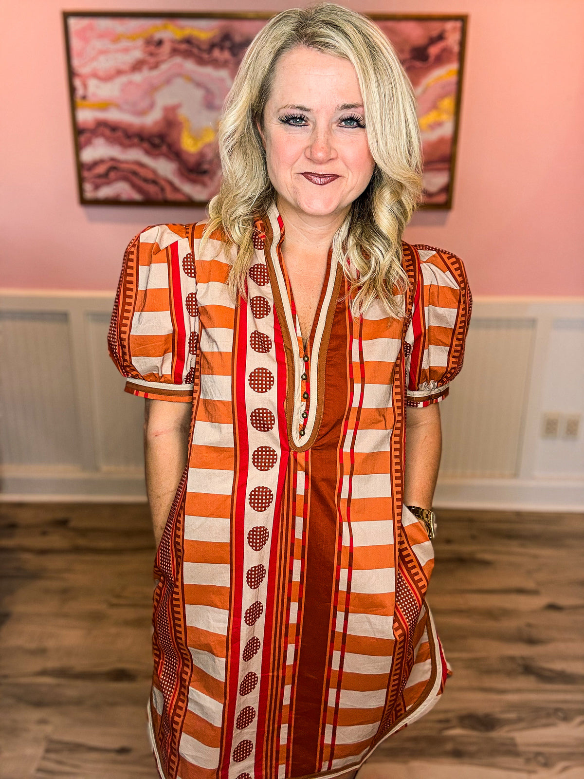 Rust Plaid Entro Dress