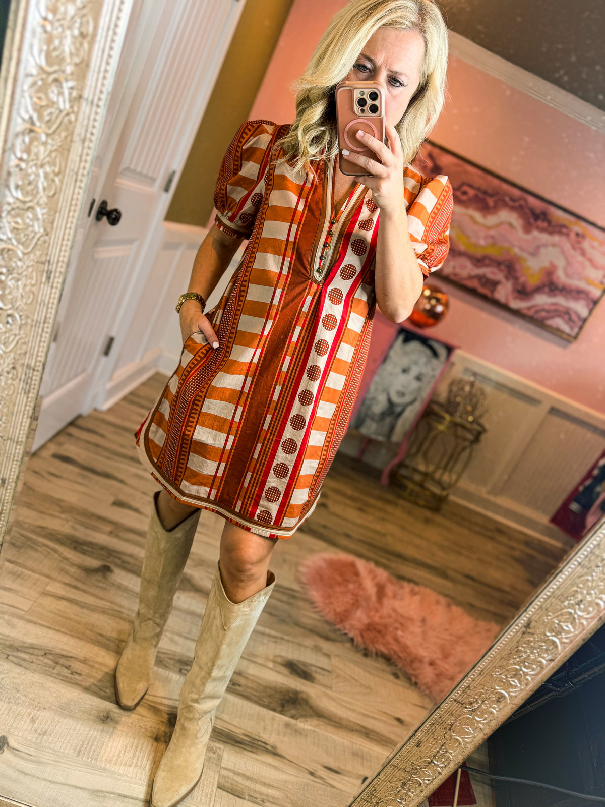 Rust Plaid Entro Dress