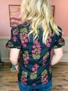 Black Floral Entro Top