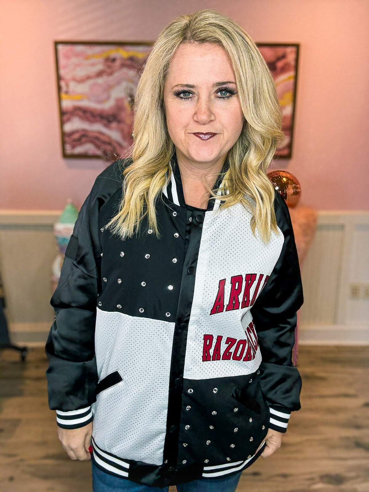 Arkansas Razorback Sequin Bomber Jacket