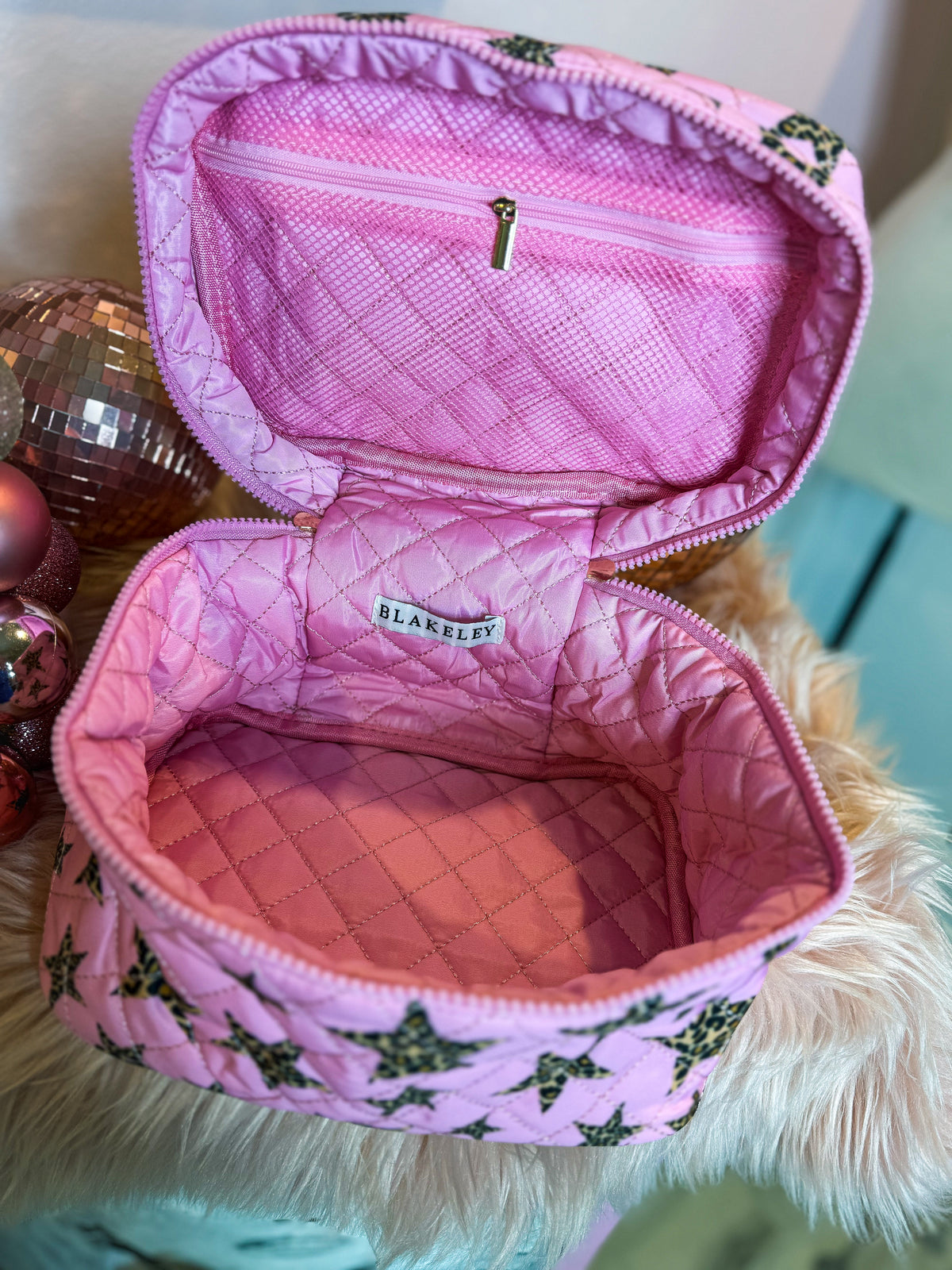 Pink Cheetah Makeup Bag