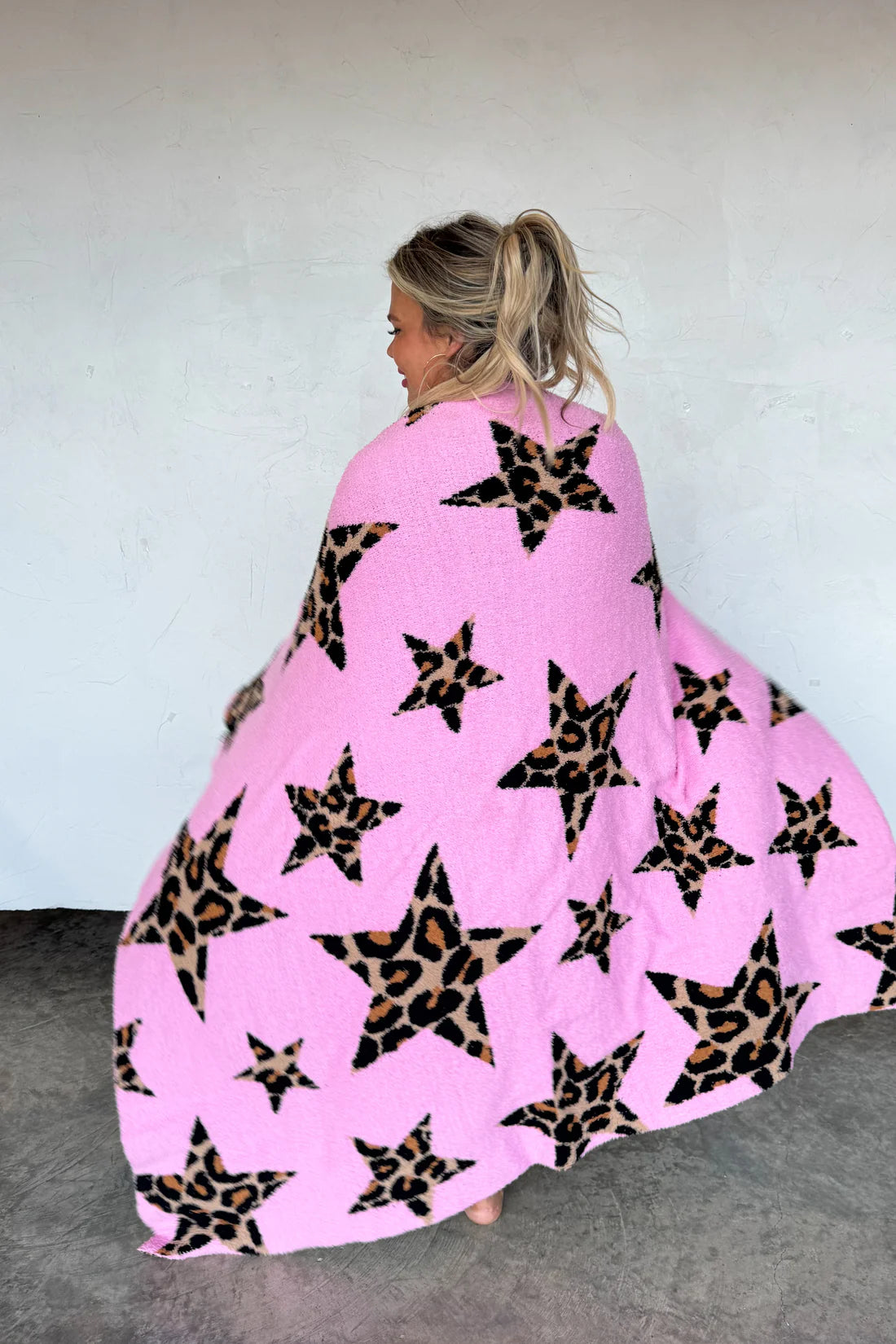 Pink Leopard Star Blanket