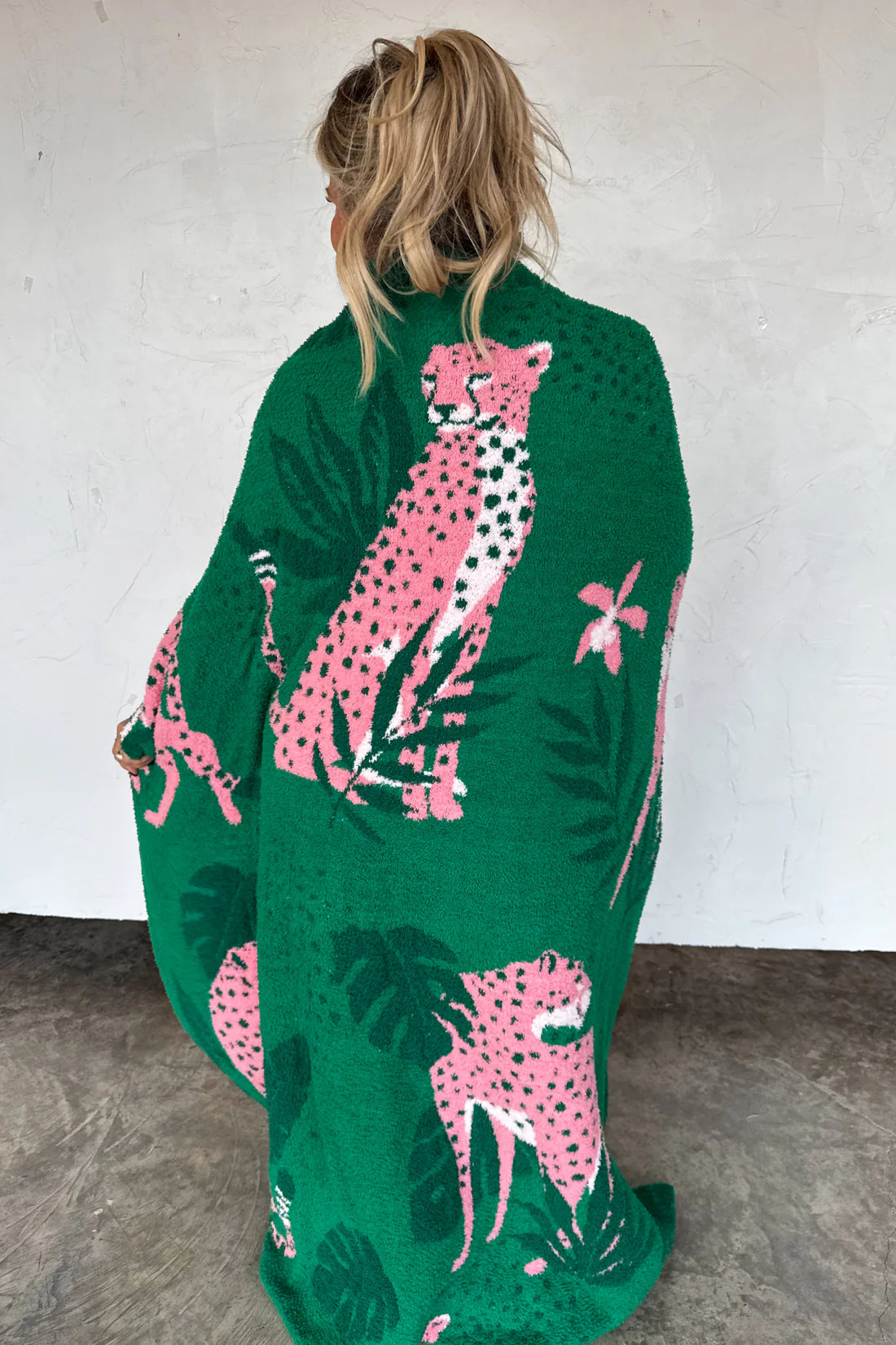 Green Cheetah Cloud Blanket