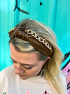 Leather Headband with Chain