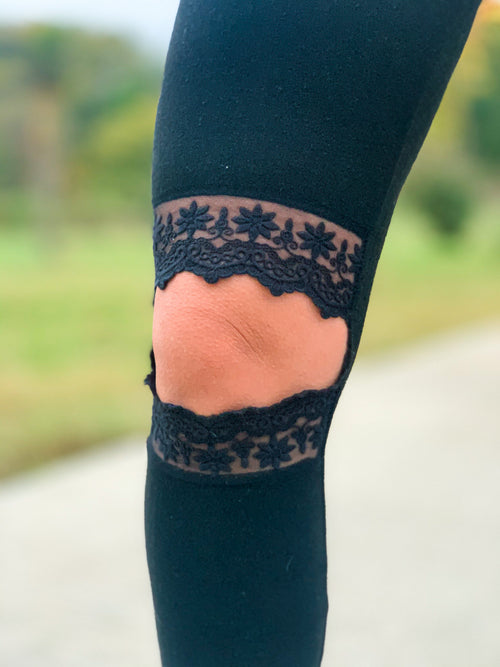 Lace Black Leggings