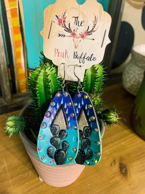 Cactus Rhinestone Earrings