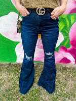 YMI Dark Wash Flares