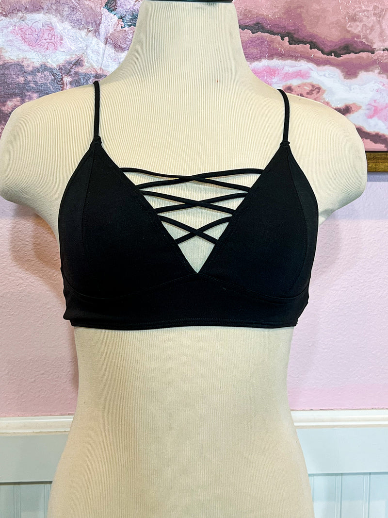 Black Lace Up Bralette