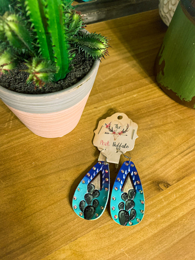 Cactus Rhinestone Earrings
