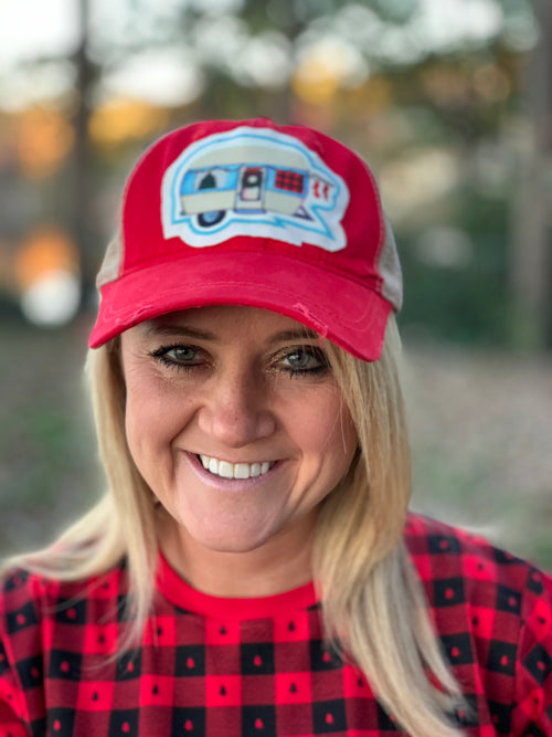 Christmas Camper Cap-Red