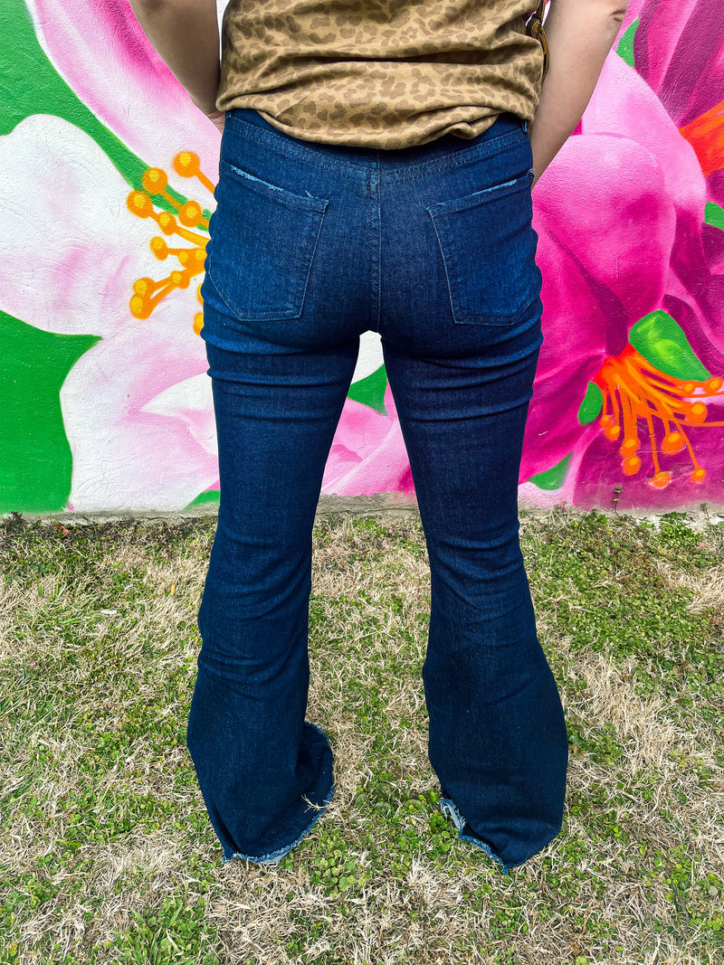YMI Dark Wash Flares