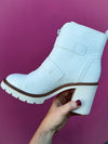 White Zipper Bootie