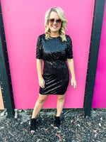 Black Sequin Dress