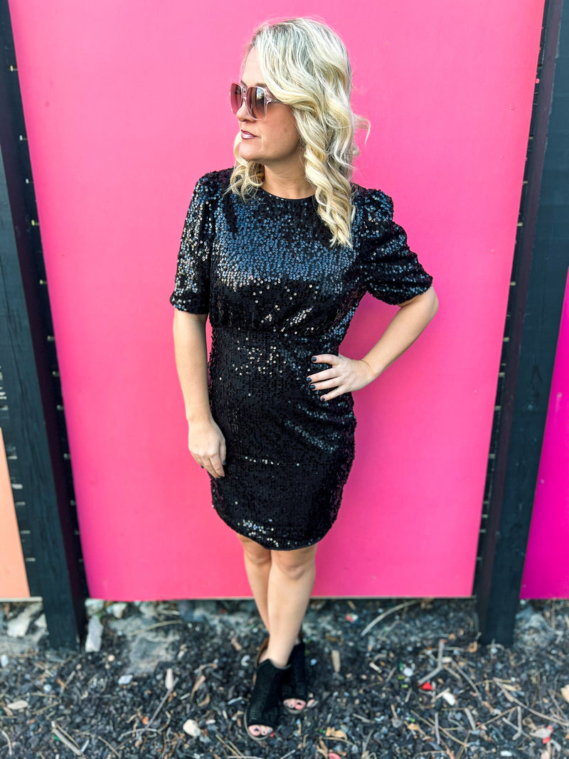 Black Sequin Dress