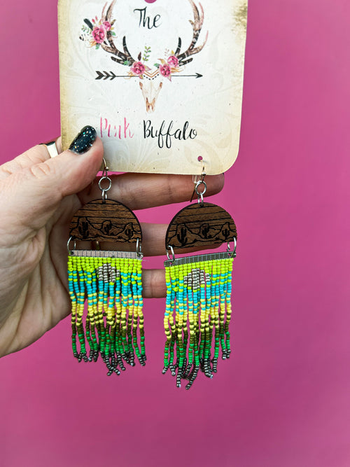 Cactus Tassel Earrings