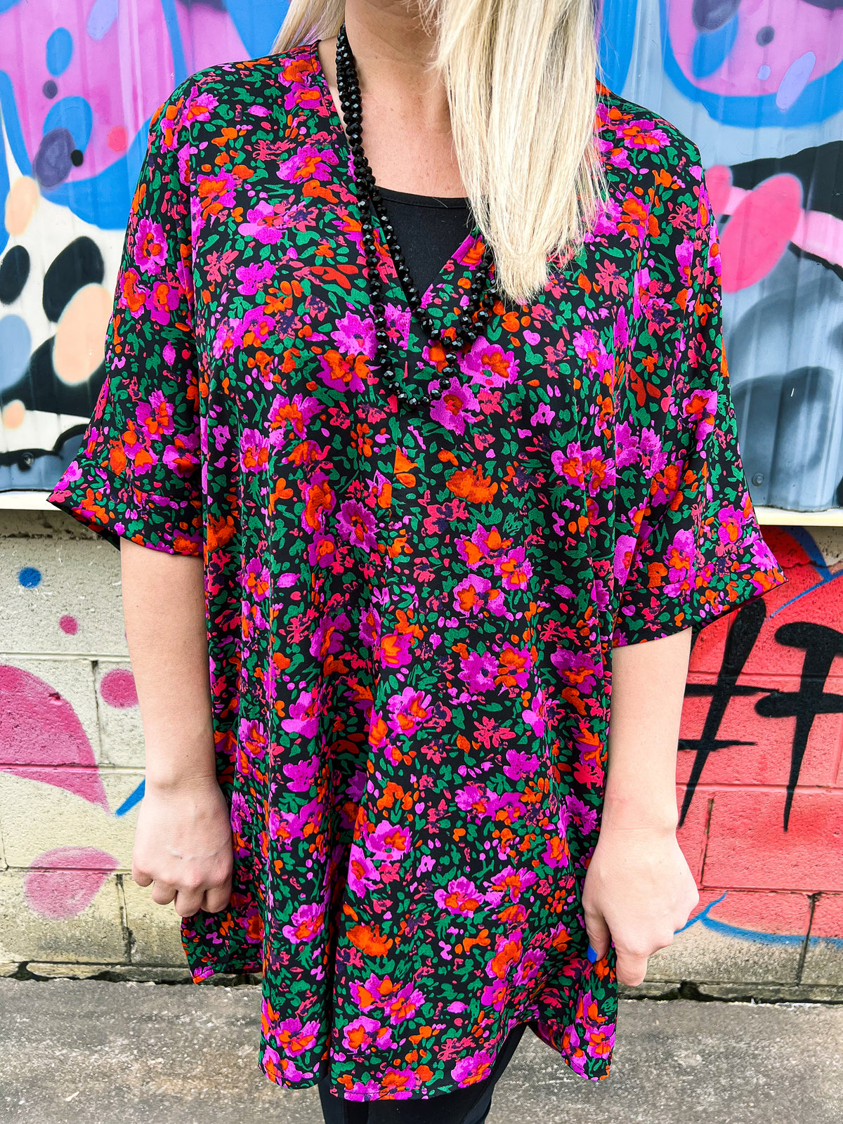Black Floral Blouse-Jodifl
