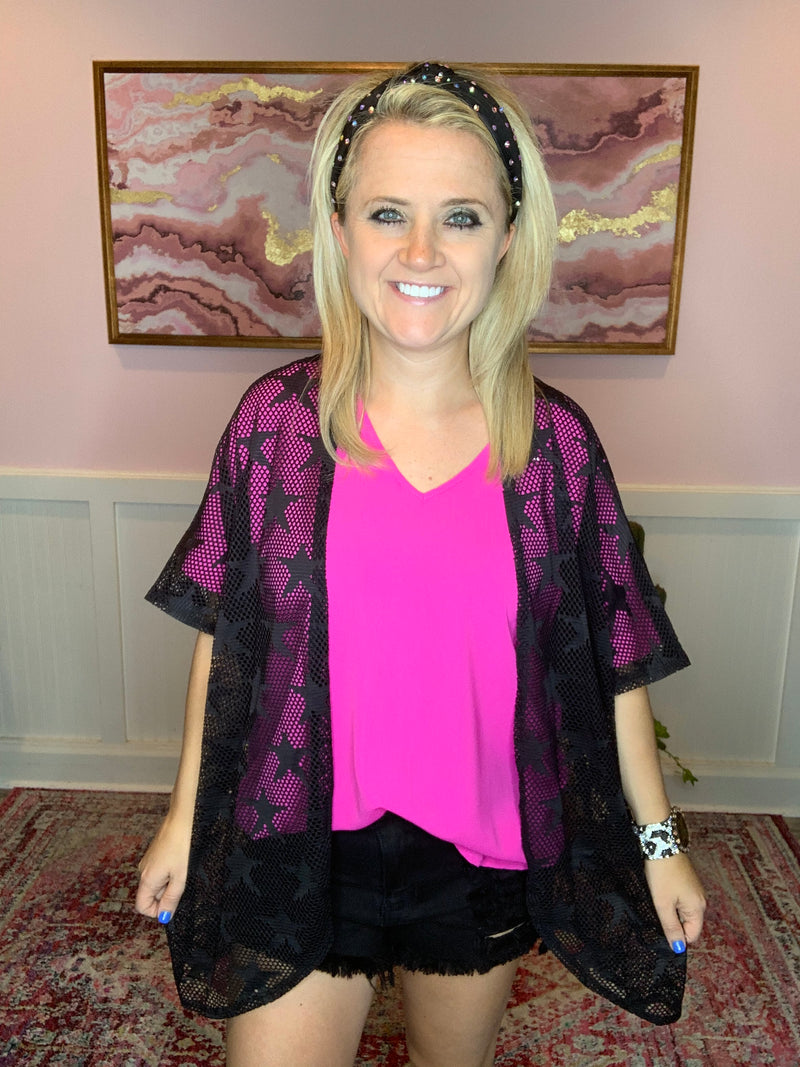 Star Mesh Kimono