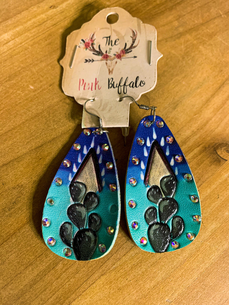 Cactus Rhinestone Earrings