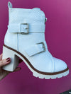 White Zipper Bootie