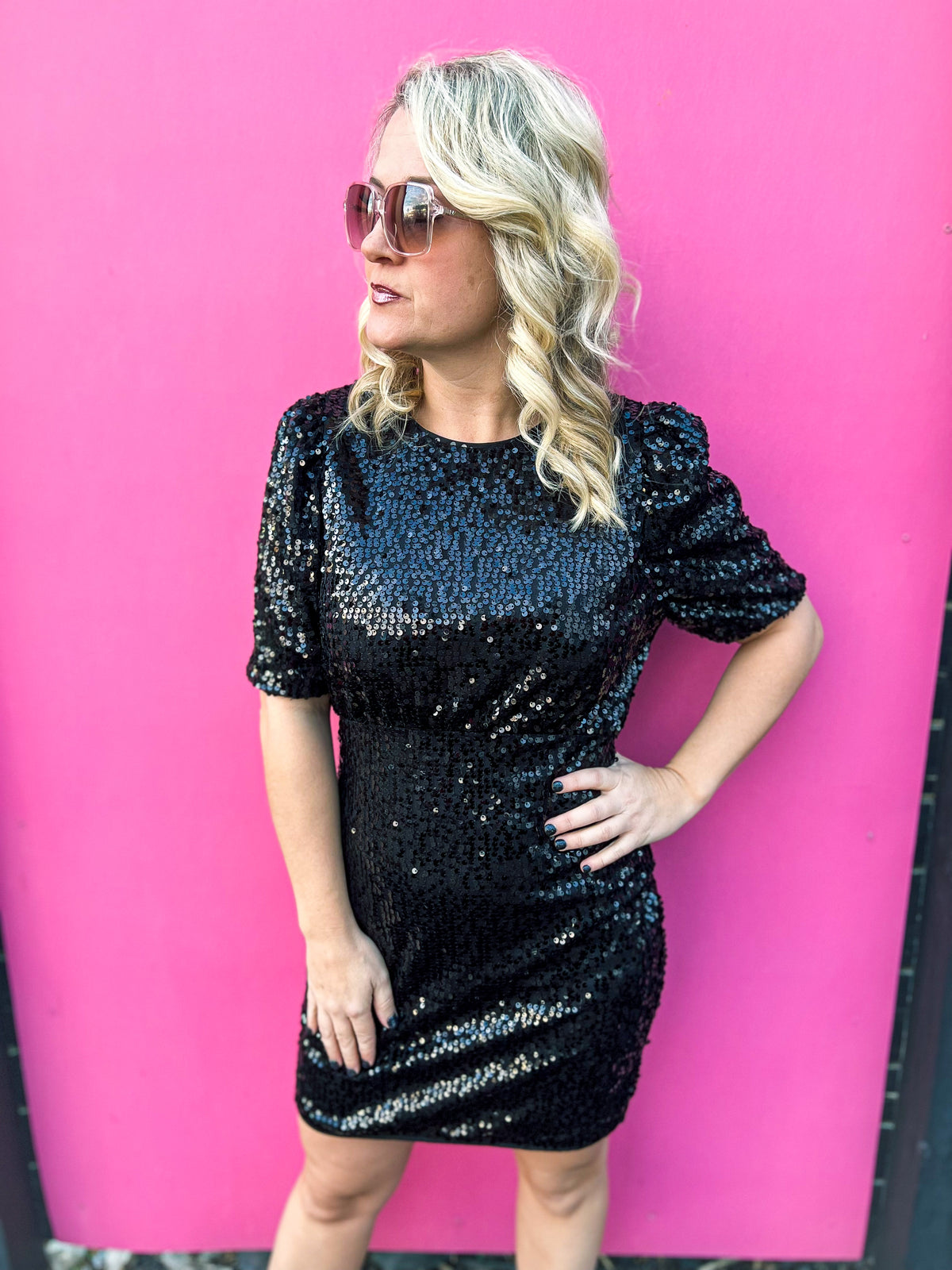 Black Sequin Dress