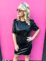 Black Sequin Dress