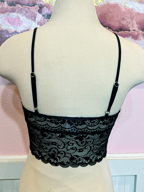 Black Lace Criss-Cross Bralette