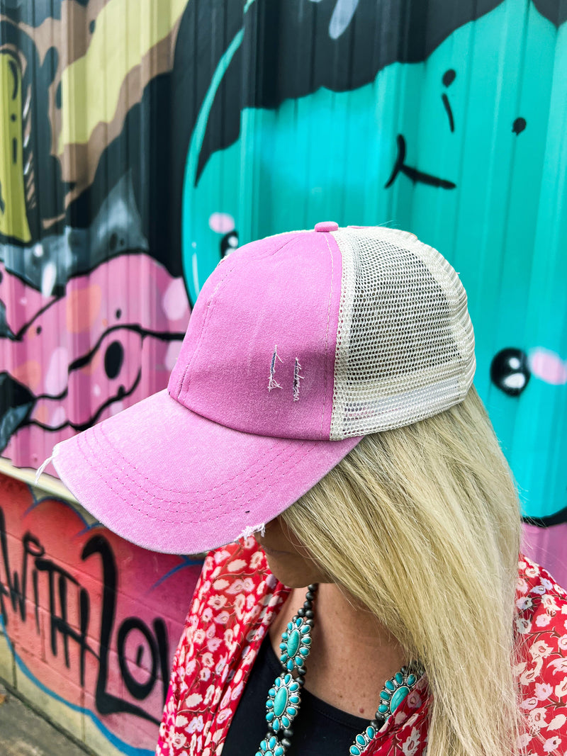 Pink Criss-Cross Cap