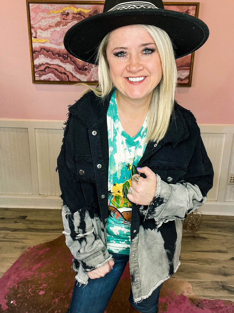 Black Tie Dyed Shacket