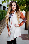 Creme Cardigan with Rust Sleeves