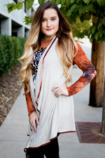 Creme Cardigan with Rust Sleeves