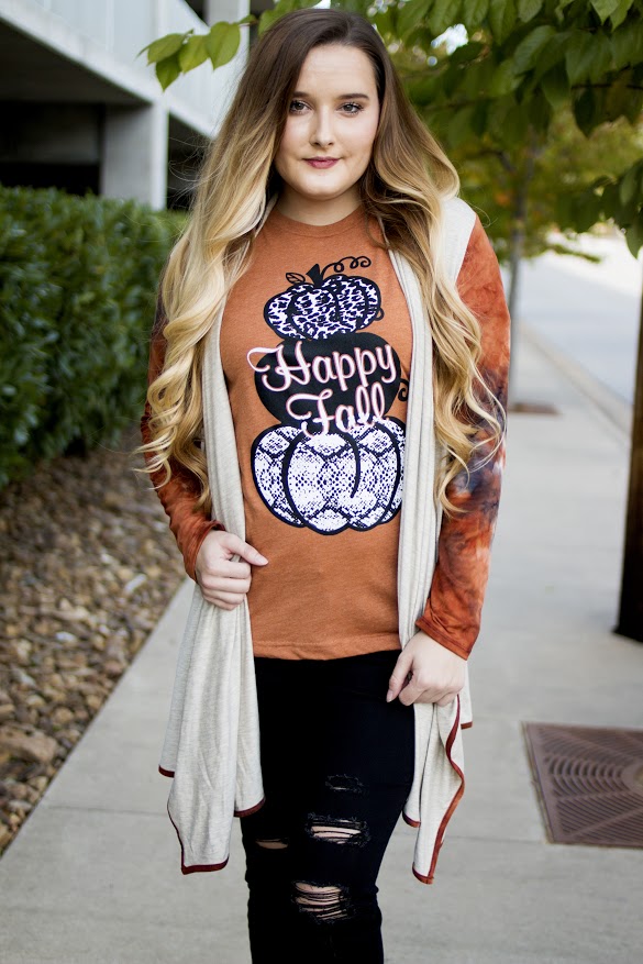 Creme Cardigan with Rust Sleeves