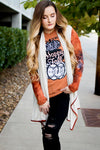 Creme Cardigan with Rust Sleeves