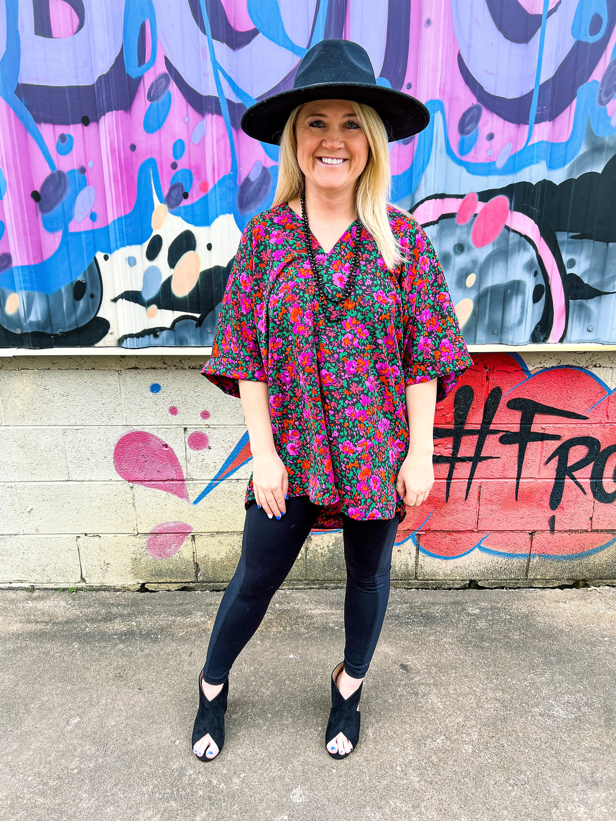 Black Floral Blouse-Jodifl
