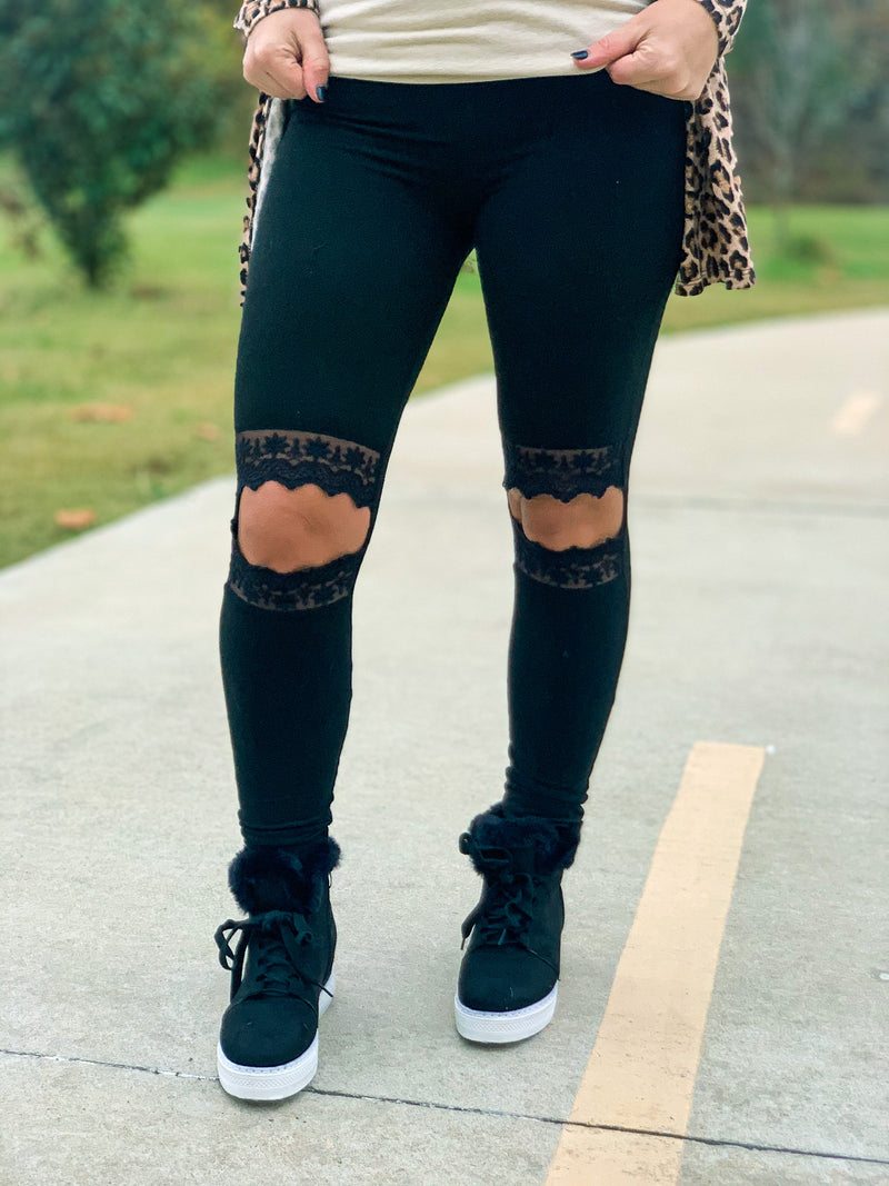 Lace Black Leggings
