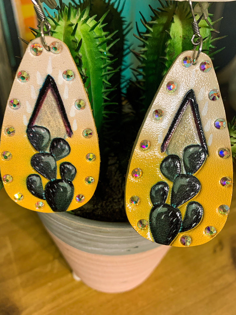 Cactus Rhinestone Earrings