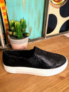 Black Snakeskin Sneakers - The Pink Buffalo,LLC